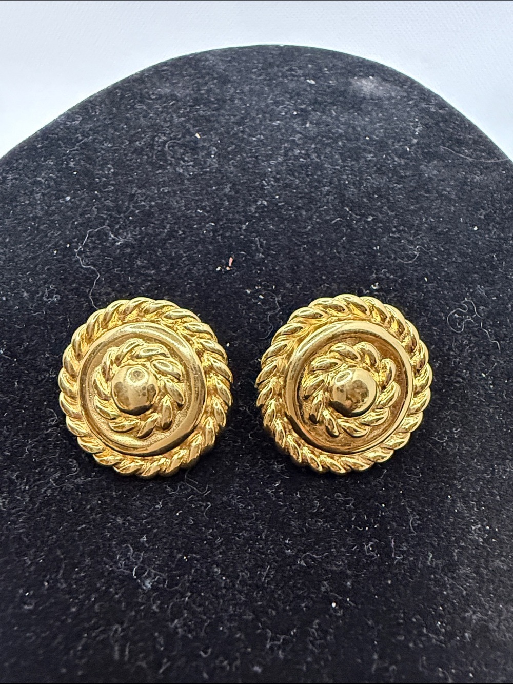 Monet gold tone clip earrings